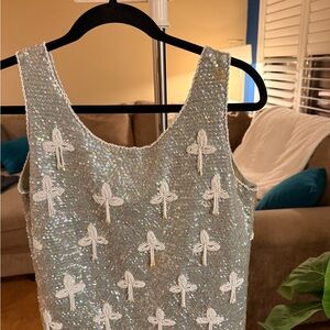 Vintage Sequin Floral Top